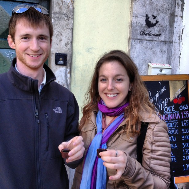 Drinking our Ginginha shot!