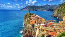 Vernazza, as seen on the path from Corniglia